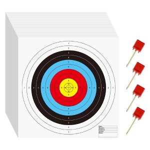 Morrell FITA Compound Bullseye Paper Shooting Targets, 17 x 17-Inch Sheets, for Indoor or Outdoor Ranges, Made with Wood-Free Printed Paper, 100 Count - 1 of 4