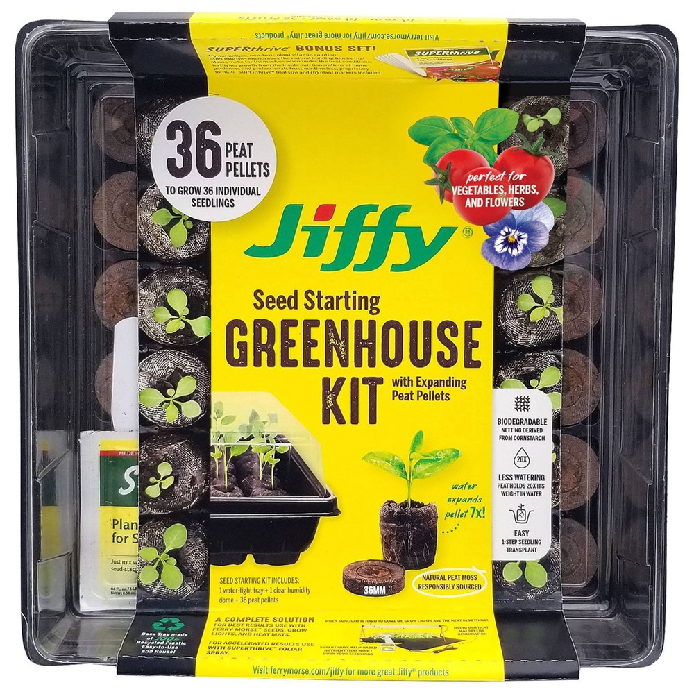 Jiffy 36mm Greenhouse Kit 36 with SUPERthrive/Labels