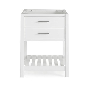 24" Harrison Vanity Cabinet White - Alaterre Furniture: Hardwood Bathroom Storage Stand with Shelf - 1 of 4