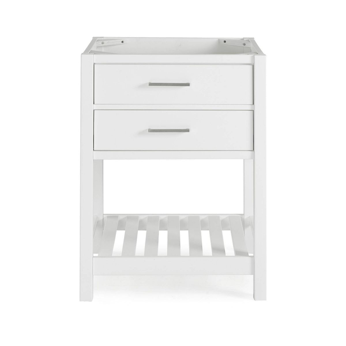 24" Harrison Vanity Cabinet White - Alaterre Furniture: Hardwood Bathroom Storage Stand with Shelf