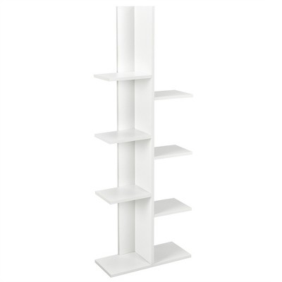 Costway 8-shelf Bookcase Freestanding Tree shelf Display Storage Stand Black\White