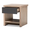 Baxton Studio Jamie Modern and Contemporary Two-Tone Wood 1-Drawer 1-Shelf Nightstand - Brown : Bedside Table with Storage - 2 of 4