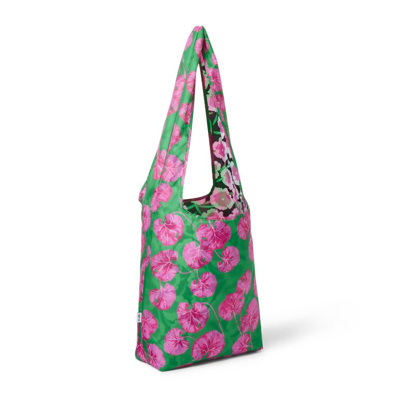 Poppy/Geranium Leaf Pink/Green Reversible Reusable Bag - DVF for Target, 1 of 7