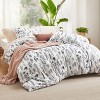 Bedsure | 2/3 Pcs Floral Printed Reversible Sage Green Comforter Set Queen Size Soft Designed Plants Pattern Bedding Set - 2 of 4