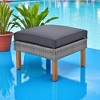 9-Piece Outdoor Patio Furniture Set with PE Wicker, Acacia Wood, Removable Cushions & Pillows, Multi-Functional Modular Sofa - 2 of 4