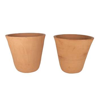 Set of 2 Large Terracotta Planters - Foreside Home & Garden