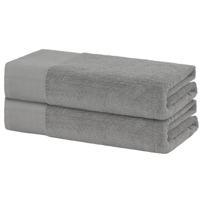 Unique Bargains 100% Cotton Solid Quick Dry Highly Absorbent Bath Towels 2 Packs