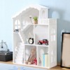 Angel Sar Kids Dollhouse Bookshelf, 3-Tier Wooden Toy House Bookcase with Open Design, Storage and Play Combination for Children Aged 3 and Up - 2 of 4