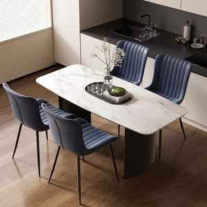 UNISOAR Dining Chairs Set of 2/4, Modern Armless Side Chairs Faux Leather Cushion Seat  for Home, Kitchen, Living Room, Bedroom, Restaurant - 1 of 4