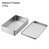 Unique Bargains Tinplate Portable Storage Container with Lid Rectangular Tin Boxes 3 Pcs Silver - 3 of 3