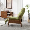 Green Wood Frame Armchair, Modern Accent Chair Lounge Chair for Living Room - 2 of 4