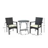 SKRAN  rattan Dining Set of 3, Outdoor three-piece bistro set with waterproof cushions and two chairs for Patio, Garden, Indoor ,brown multi - 3 of 4
