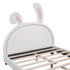Sapphtopaz Platform Bed Frame with Rabbit Ornament Headboard, PU Leather Upholstered Bed Frames with Slats Support for Kids Bedroom, Gray - 2 of 4