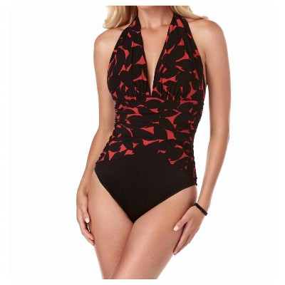 Women's Petal Pusher Jenn V-Neck Shirred One Piece Swimsuit - Magicsuit