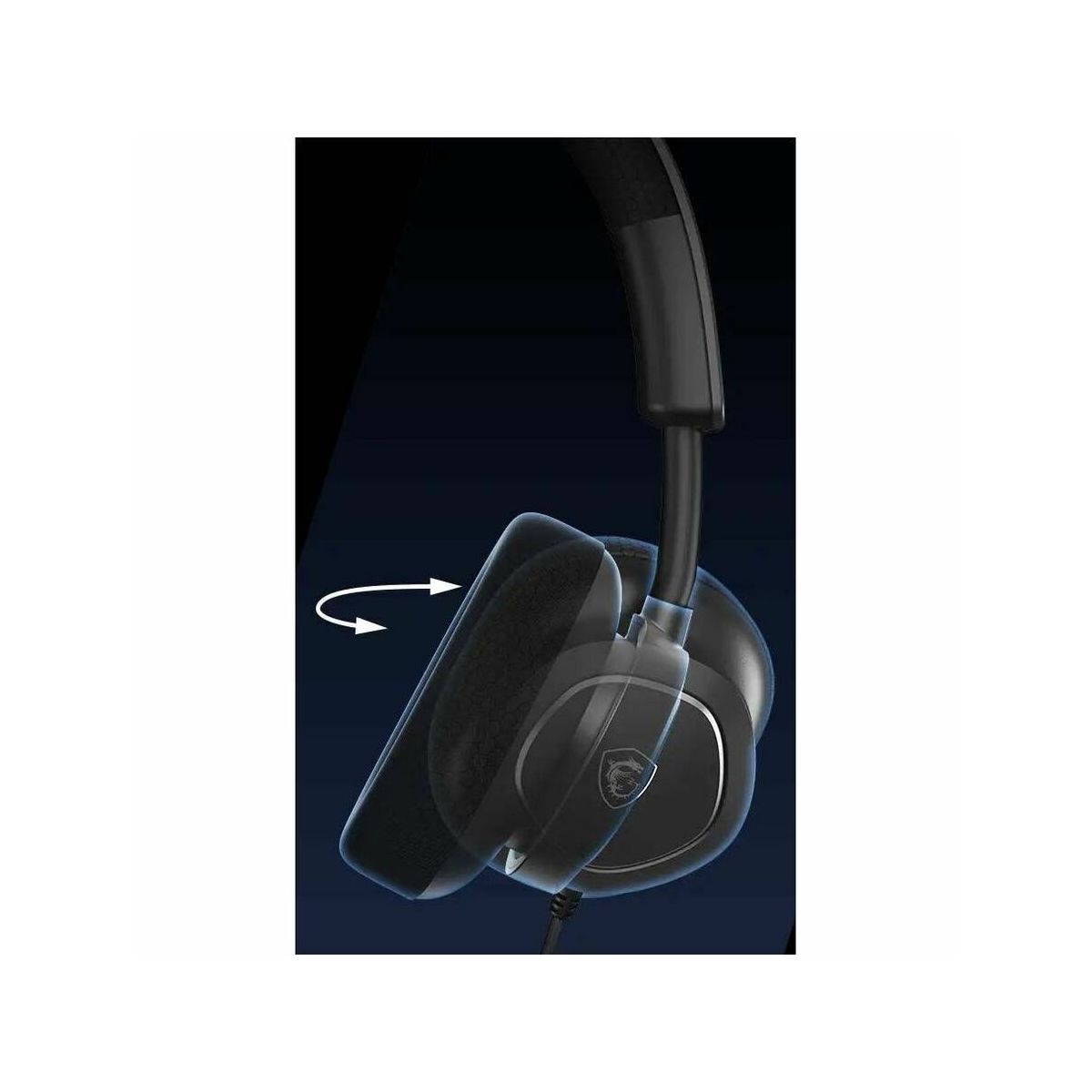 MSI MAESTRO 300 Gaming Headset - Stereo - USB Type C - Wired - 32 Ohm - 20 Hz to 40 kHz - Over-the-head, Over-the-ear - Binaural - Circumaural - thumbnail 6