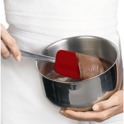 Red Angled Silicone Spatula with Stainless Steel Handle, 11.75-Inch