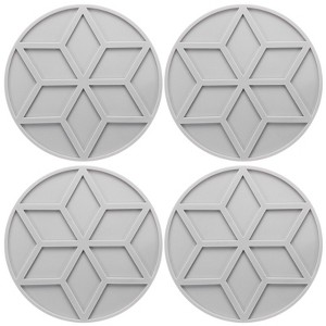 Unique Bargains Round Heat Resistant Non-Slip Silicone Trivet Mat for Pots Coasters 4 Pcs - 1 of 3