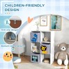 Vynxaria Qaba Children's Toy Organizer - Toy Storage with 3 Bins and Cute Animal Design for Kids 3+ Years Old in White - 4 of 4