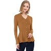Allegra K Women's Slim Fit V-Neck Long Sleeve Ribbed Pullover Knitted Peplum Sweater - 3 of 4
