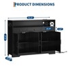 CuisinSmart 51'' Sideboard Buffet Cabinet with 4 Barn Doors, Wood Kitchen Pantry Cabinet with 3 Drawers&Open Shelf for Living Room Dining Room - 2 of 4