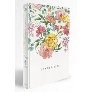 Biblia Reina Valera 1960 Tamaño Manual, Tapa Dura, Flores Rosadas / Spanish Bible Rvr 1960 Handy Size, Lp, Hc, Pink Flowers - (Hardcover) - 1 of 1