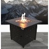 25" H x 30" W Steel Propane Fire Pit Table with Lid (Black), Stylish Outdoor Heating Solution for Patio, Deck, and Backyard Gatherings - 3 of 4