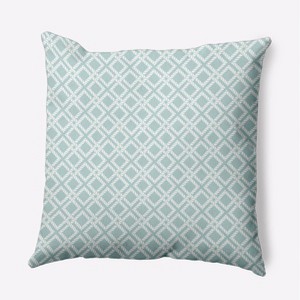 e by design Geometric Rope Rigging Decorative Throw Pillow Aqua Green: Indoor Square Cushion, Nautical Theme, Twill Polyester - 1 of 4
