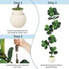 Fiddle Leaf Fig Artificial Tree with White Planter, Fake Rubber Tall Fake Floor Plant In Pot - Artificial Trees for Home Office Living Room Decor - 3 of 4