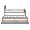 Twin Size Platform Bed With Headboard Solid Pinewood Platform Bed Frame With Trundle Storage Drawers For Boys Girls Teens, No Box Spring Needed Grey - 3 of 4