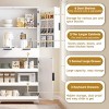 72" Pantry Storage Cabinet with Keyboard Drawers, Fluted Doors, Adjustable Shelves, Freestanding Cupboard for Kitchen,Living Room-The Pop Home - 4 of 4