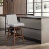 Armen Living Basila Wood Finish with Fabric Swivel Barstool - 2 of 4