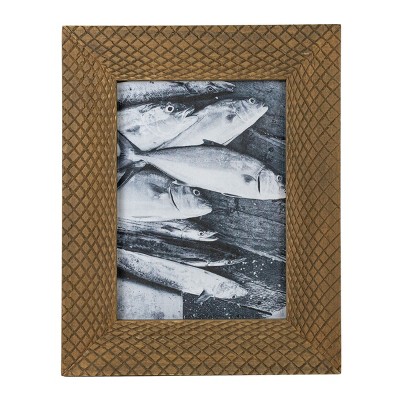 Crocodile Pattern 5X7 Photo Frame Natural Wood, MDF & Glass - Foreside Home & Garden