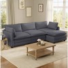 Hyleory Cozy Corduroy L-Shaped Sectional Sofa with Movable Ottoman - Soft Touch, Space-Saving Design - 3 of 4