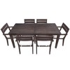 7-Piece Outdoor Acacia Wood Dining Set with Table and 6 Upholstered Chair - 4 of 4