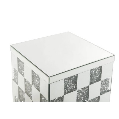 Glamorous Noralie 35" Mirrored Coffee Table with Faux Diamonds