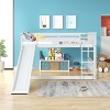 KWPZQEB Twin over Twin Bunk Beds with Slide and Ladder, Wooden Twin Size Loft Bed with Safety Guardrail - 2 of 4