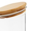 Juvale 6 Pc Set of Bamboo Storage Containers with Lids for Pasta, Cookies, Nuts, 15 oz, and 24 oz Glass Jars for Kitchen Pantry - 3 of 4