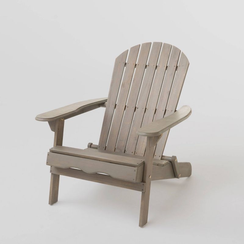 Malibu 2pk Acacia Wood Adirondack Chairs - Gray/Khaki - Christopher Knight Home, 5 of 6