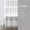 LunaLulinlk Gray Shower Curtain for Bathroom Stripe Tassel Fabric Shower Curtain - 2 of 4