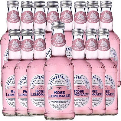 Fentimans Botanically Brewed Rose Lemonade Sparkling Soda, 15 Pack, 9.3 fl oz Bottles – Premium Craft Soda/Mixer for Cocktails & Refreshing Drinks
