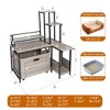 2025 Hidden Litter Box Furniture - Cat Litter Box Enclosure with Flower Stand, Pull-Out Tray, and Corner Design - 2 of 4