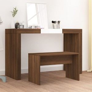 vidaXL Dressing Stool Brown Oak 27.6 in.x13.8 in.x17.7 in. Engineered Wood - 1 of 4