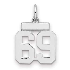 Black Bow Jewelry Sterling Silver, Athletic Collection, Small Polished Number 69 Pendant - 1 of 3