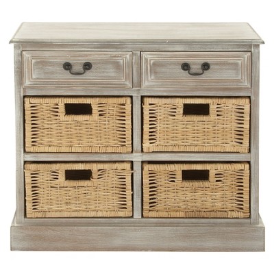 Wood Storage Accent Chest 4 Wicker 