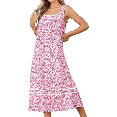 cotton night dress ladies Ekouaer Nightgowns for Women Long Gowns Sleeveless Sleep Victorian Nightdress Sleepwear Floral Pink XL : Target NEUTRALSEDIT