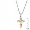 Steeltime Stainless steel cross pendant with simulated diamond. Color Options: Black, Gold, Silver - 3 of 4