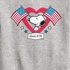 Boys' - Peanuts - Snoopy Since 1776 Flag Heart Graphic Long Sleeve Fleece Sweatshirt - 2 of 4