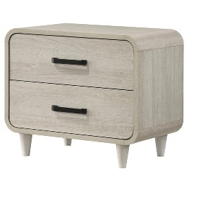 Gulches Antique White Nightstand - Contemporary 2-Drawer Bedside Table - 1 of 4