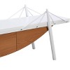 Sapphtopaz Sailboat-Shaped Console Table with Drawer Narrow TV Stands with Unique Nautical Design Sturdy Accent Table for Living Room, Entryway - 3 of 4
