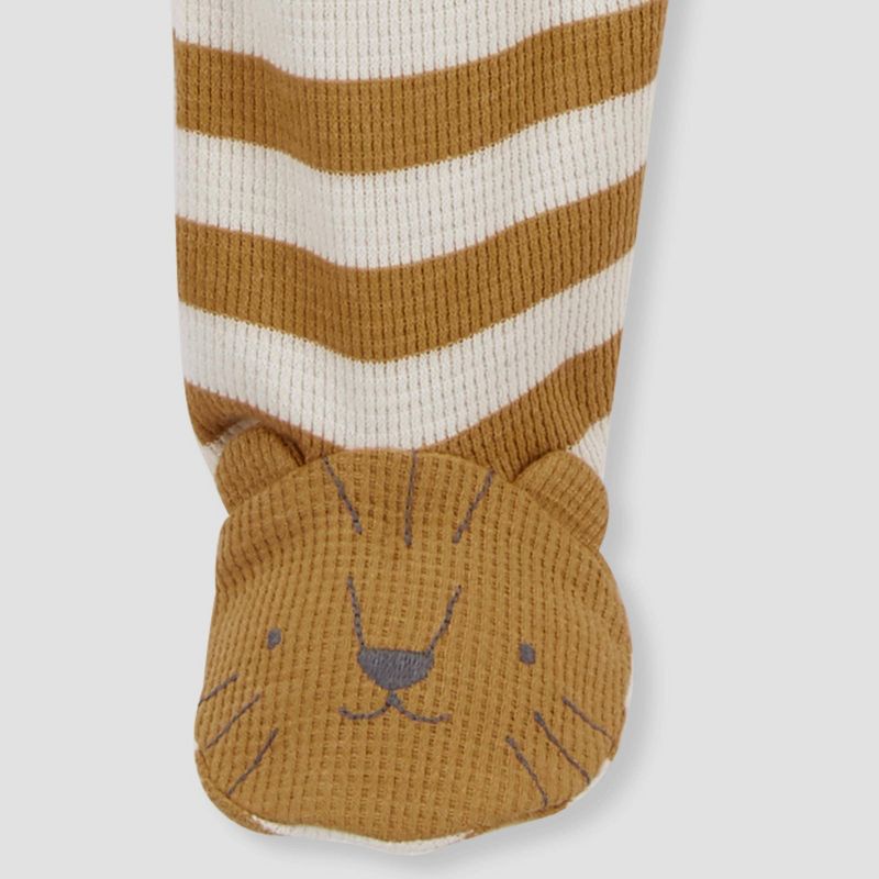 Carter&#39;s Just One You&#174;️ Baby Boys&#39; Striped Lion Footed Pajama - Brown/White, 4 of 5